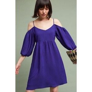 Moulinette Soeurs Carina Open Shoulder Dress Blue